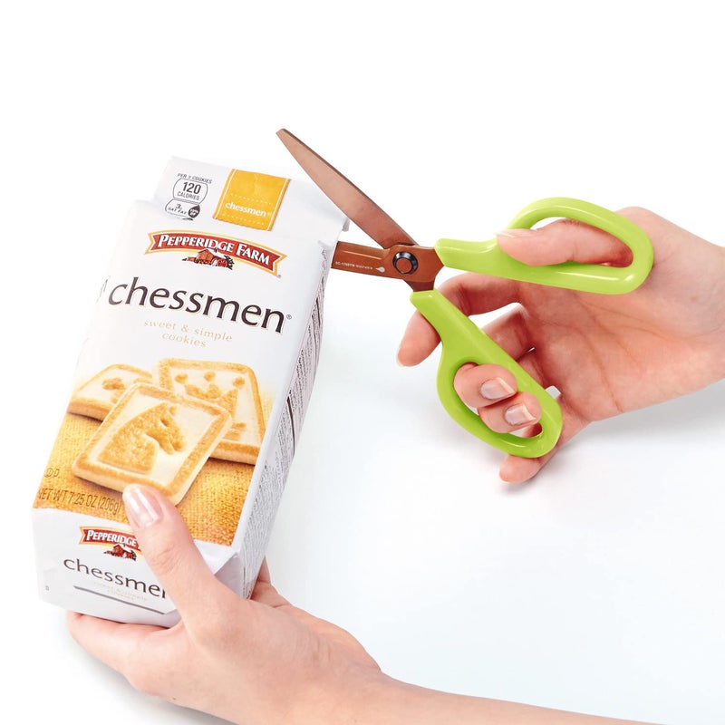 Plus Fit Cut Curve Titanium Scissors with Micro-Serrated Blade, Green, 34555 - Image 2